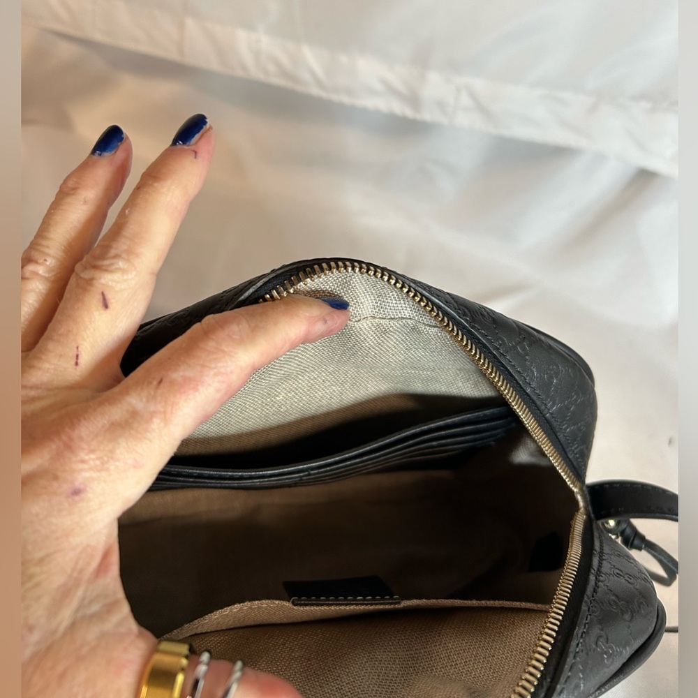 GUCCI Microshima GG Black Unisex Crossbody Bag 449413 BMJ1G 1000 ** - Picture 10 of 16